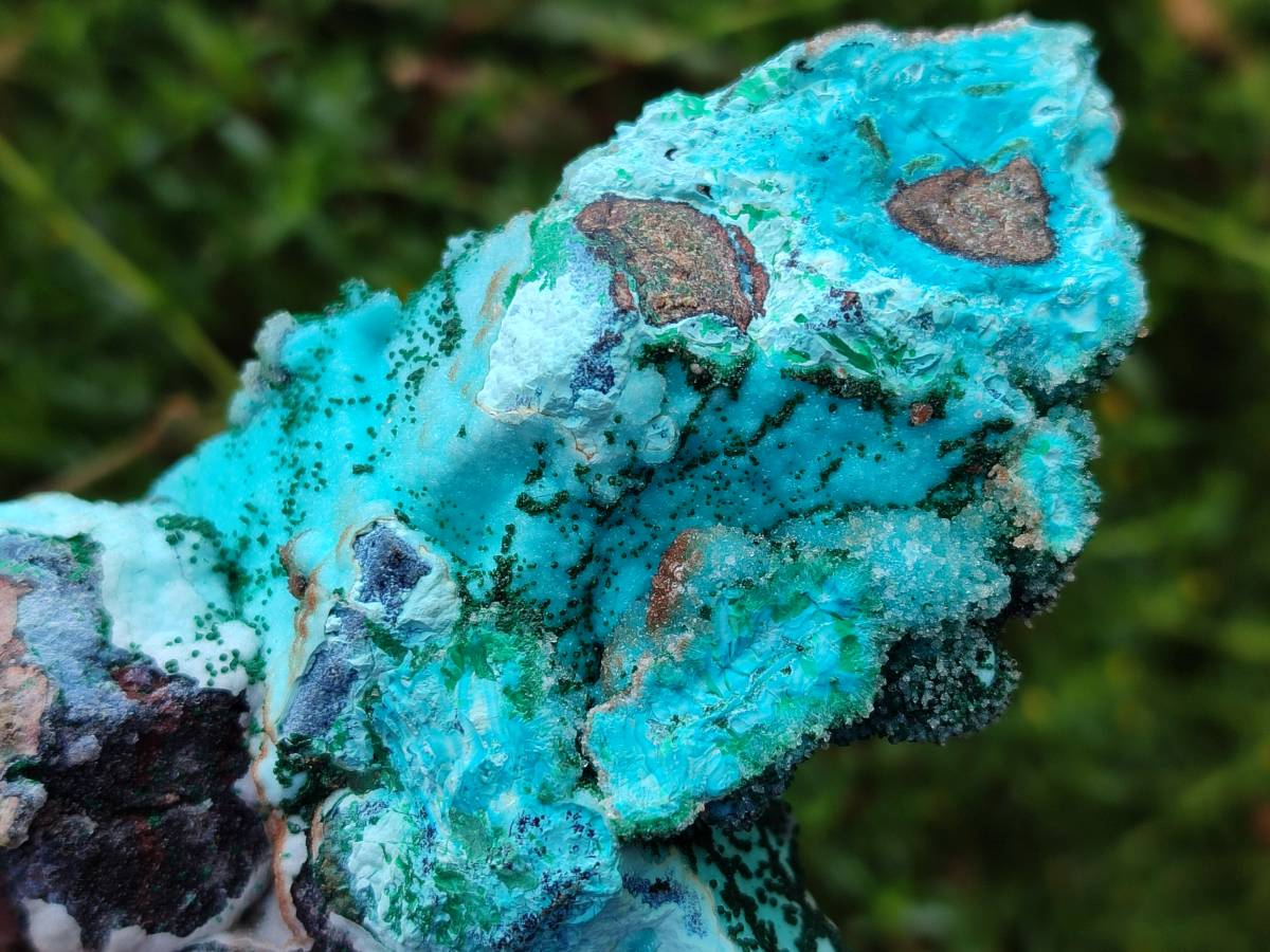Natural Drusy Coated Chrysocolla Specimens x 6 From Lupoto Mine, Congo - Toprock Gemstones and Minerals 