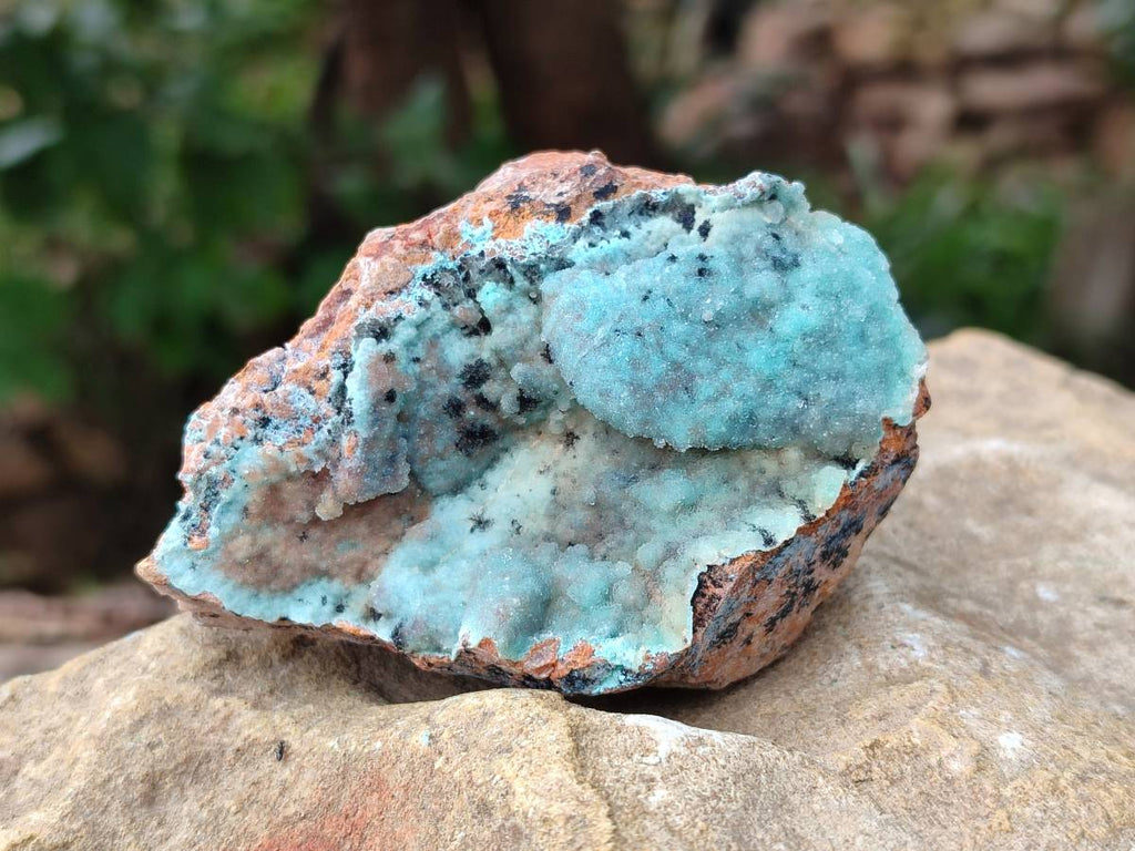 Natural Drusy Coated Chrysocolla Specimens x 6 From Lupoto Mine, Congo - Toprock Gemstones and Minerals 