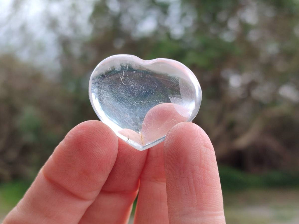 Polished Clear Quartz Hearts x 12 From Madagascar - Toprock Gemstones and Minerals 