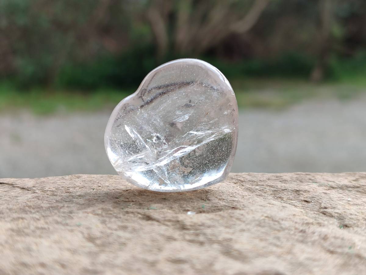 Polished Clear Quartz Hearts x 12 From Madagascar - Toprock Gemstones and Minerals 