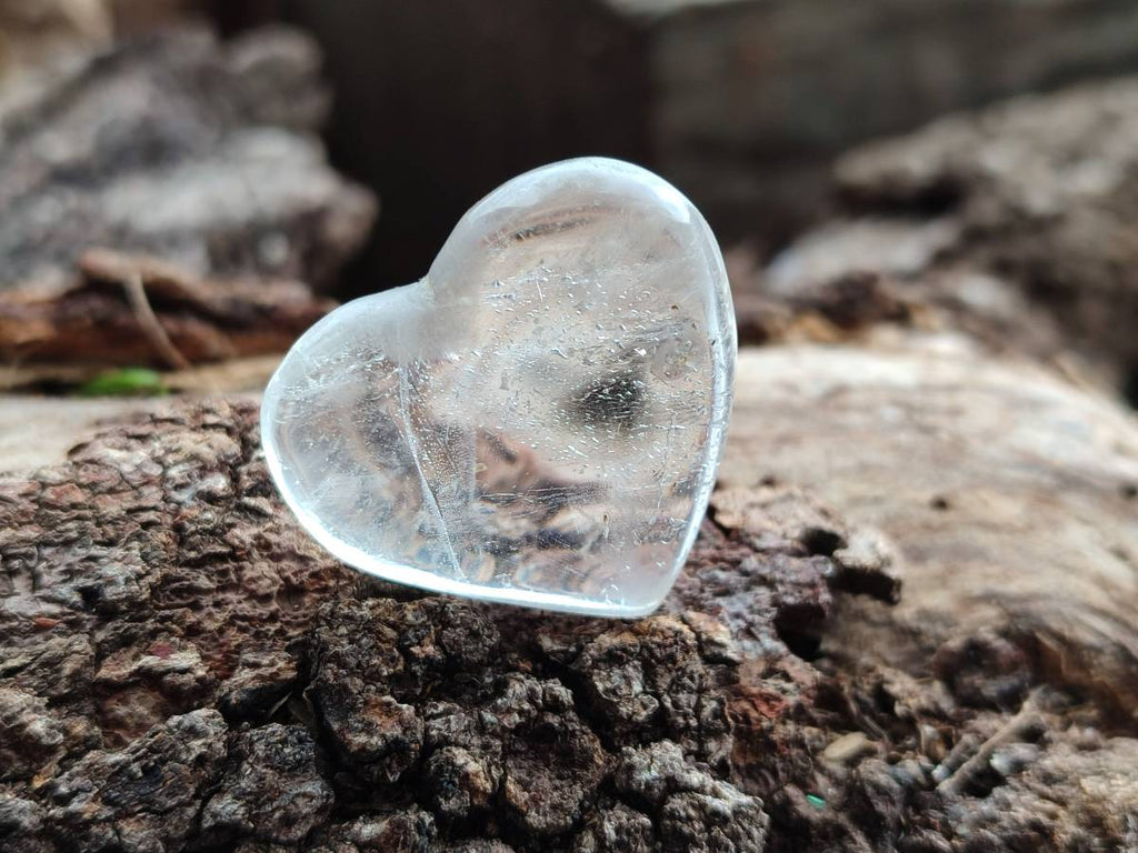 Polished Clear Quartz Hearts x 12 From Madagascar - Toprock Gemstones and Minerals 