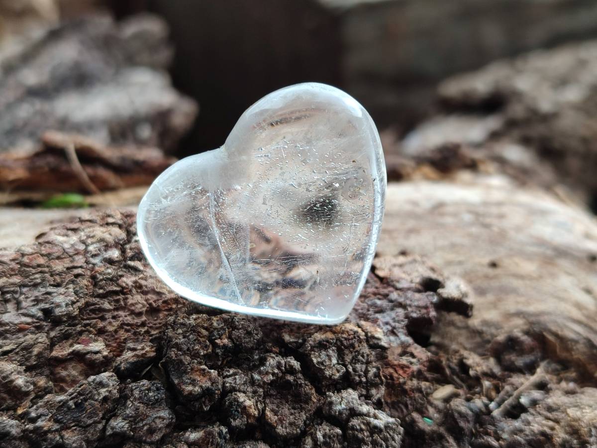 Polished Clear Quartz Hearts x 12 From Madagascar - Toprock Gemstones and Minerals 