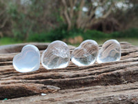 Polished Clear Quartz Hearts x 12 From Madagascar