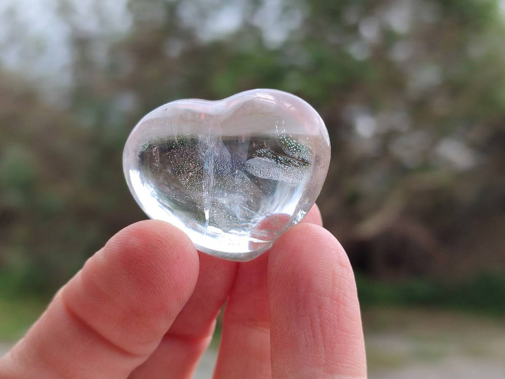 Polished Clear Quartz Hearts x 12 From Madagascar - Toprock Gemstones and Minerals 