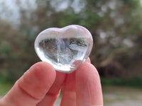 Polished Clear Quartz Hearts x 12 From Madagascar