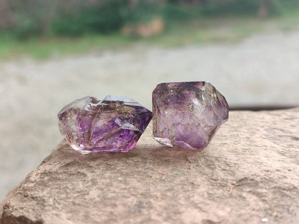 Natural Window Amethyst Crystals x 35 From Chiredzi, Zimbabwe