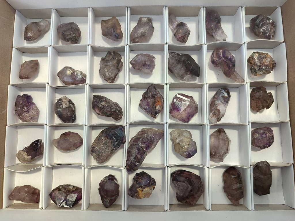 Natural Window Amethyst Crystals x 35 From Chiredzi, Zimbabwe - Toprock Gemstones and Minerals 