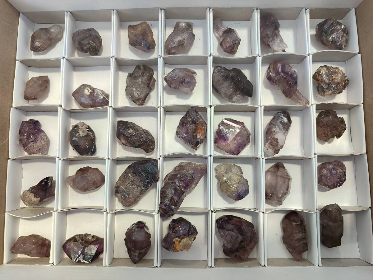 Natural Window Amethyst Crystals x 35 From Chiredzi, Zimbabwe - Toprock Gemstones and Minerals 