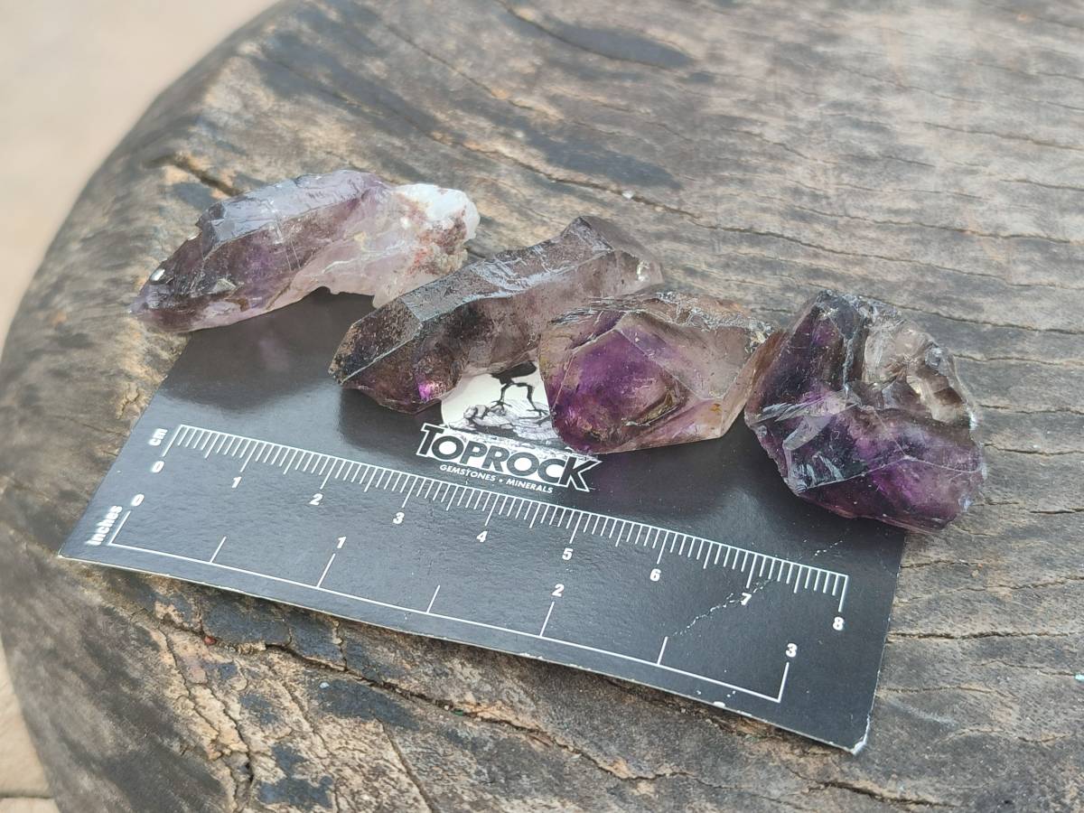 Natural Window Amethyst Crystals x 35 From Chiredzi, Zimbabwe - Toprock Gemstones and Minerals 