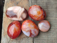 Polished Carnelian Agate Gemstone Galets x 20 From Madagascar