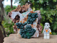 Natural Crystalline Ball Malachite and Quartz On Dolomite Matrix Specimens x 2 From Kambove, Congo