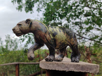 Hand Made Leopard Stone Lioness Carving x 1 From Nyanga, Zimbabwe