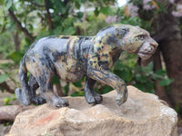 Hand Made Leopard Stone Lioness Carving x 1 From Nyanga, Zimbabwe