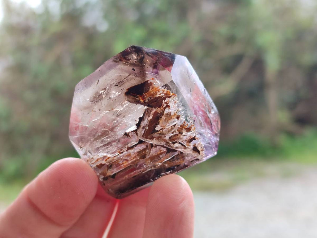 Polished Window Amethyst Crystals x 12 From Akansobe, Madagascar - Toprock Gemstones and Minerals 