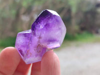Polished Window Amethyst Crystals x 12 From Akansobe, Madagascar