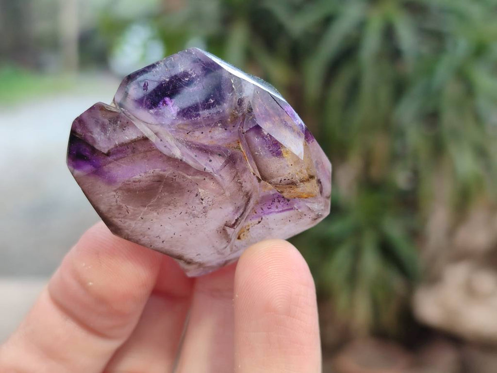 Polished Window Amethyst Crystals x 12 From Akansobe, Madagascar - Toprock Gemstones and Minerals 
