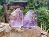 Polished Window Amethyst Crystals x 12 From Akansobe, Madagascar