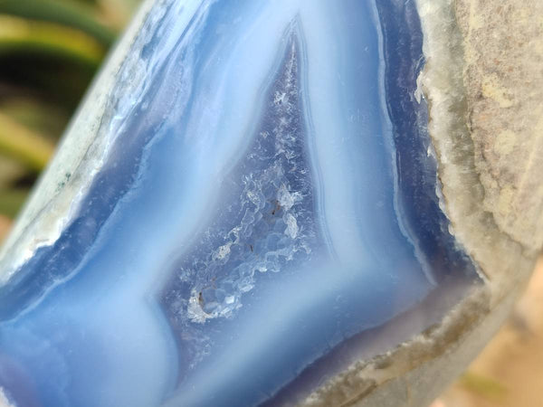 Polished Blue Lace Agate Standing Free Form x 1 From Nsanje, Malawi