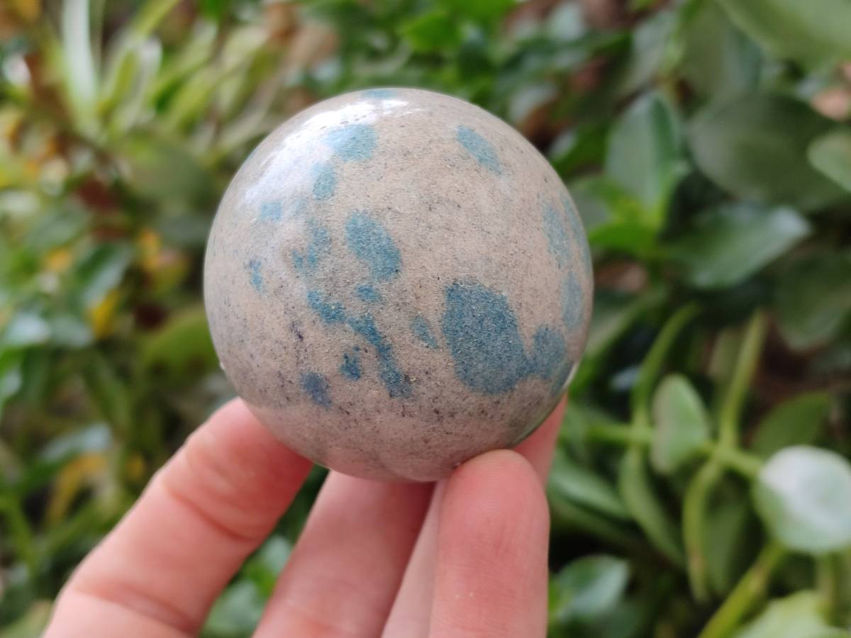 Polished Blue Spotted Spinel in Quartz Spheres x 6 From Madagascar - Toprock Gemstones and Minerals 