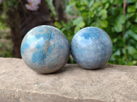 Polished Blue Spotted Spinel in Quartz Spheres x 6 From Madagascar