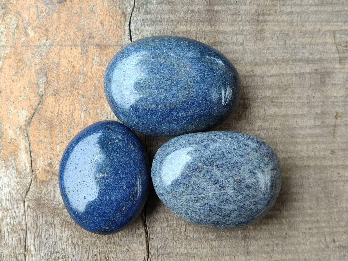 Polished Lazulite Galets x 12 From Madagascar - Toprock Gemstones and Minerals 
