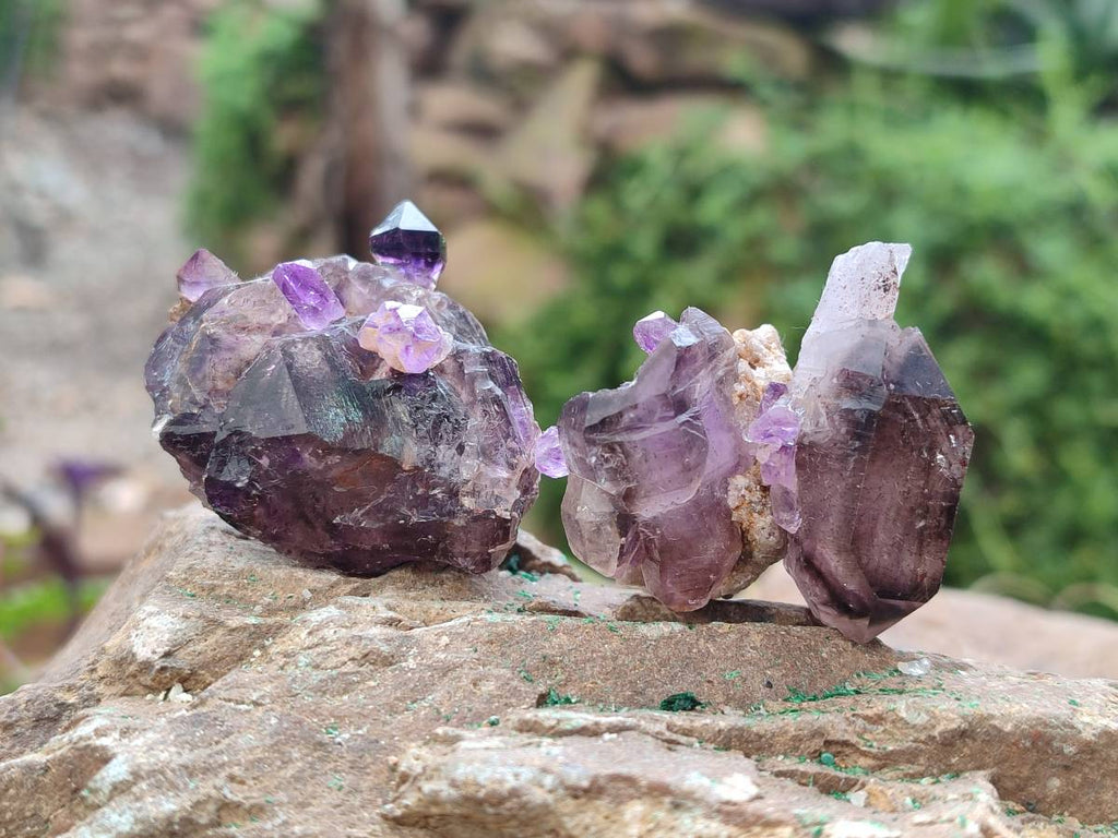 Natural Window Amethyst Crystal Conglomerates x 12 From Chiredzi, Zimbabwe - Toprock Gemstones and Minerals 