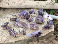 Natural Window Amethyst Crystal Conglomerates x 12 From Chiredzi, Zimbabwe