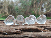 Polished Clear Quartz Crystal Hearts x 20 From Madagascar