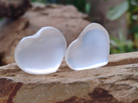Polished Clear Quartz Crystal Hearts x 20 From Madagascar