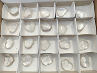 Polished Clear Quartz Crystal Hearts x 20 From Madagascar