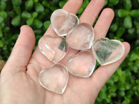 Polished Clear Quartz Crystal Hearts x 20 From Madagascar