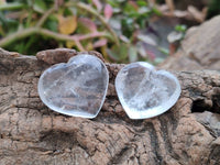 Polished Clear Quartz Crystal Hearts x 20 From Madagascar