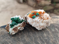 Natural Crystalline Ball Malachite and Quartz On Dolomite Matrix Specimens x 12 From Kambove, Congo