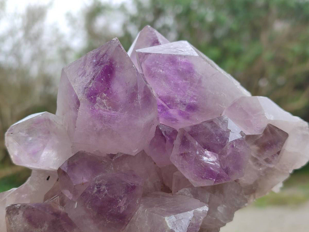 Natural Jacaranda Amethyst Quartz Crystal Clusters x 2 From Mumbwa, Zambia - Toprock Gemstones and Minerals 