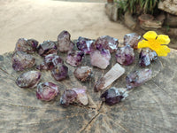 Natural Window Amethyst Crystals x 20 From Chiredzi, Zimbabwe