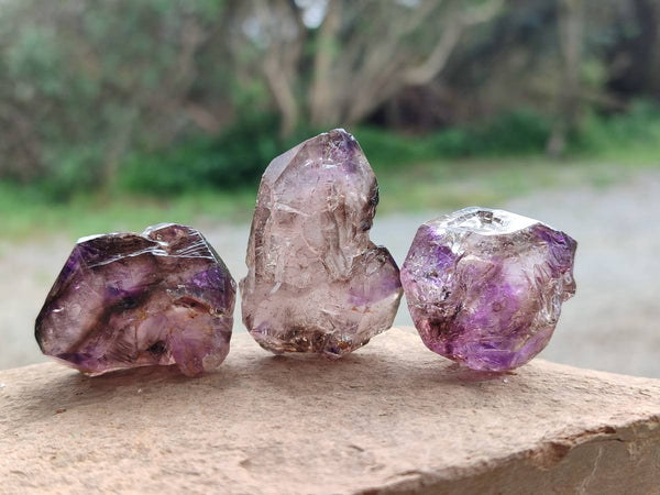 Natural Window Amethyst Crystals x 20 From Chiredzi, Zimbabwe