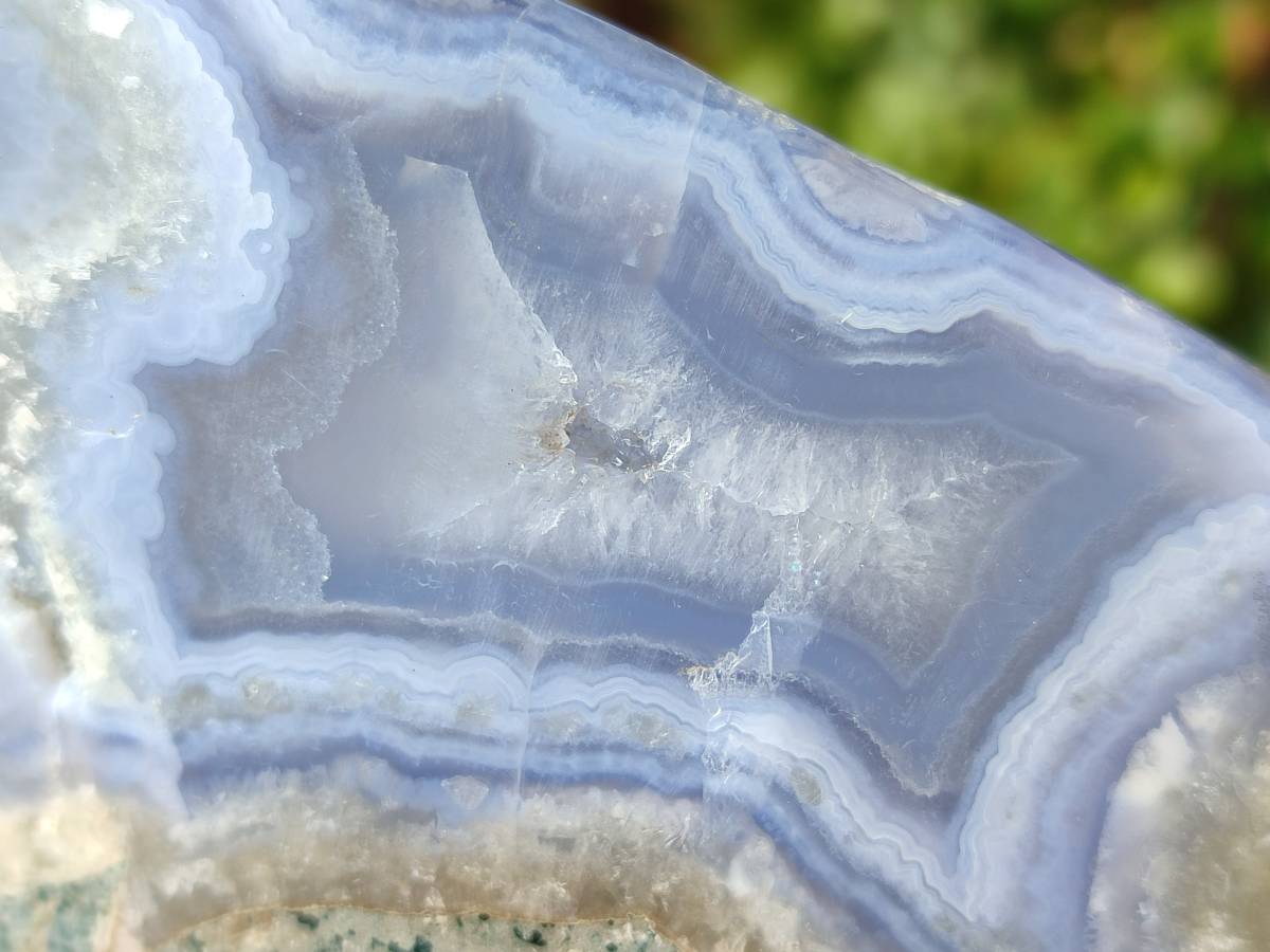 Polished Blue Lace Agate Standing Free Forms x 2 From Nsanje, Malawi - Toprock Gemstones and Minerals 