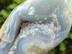 Polished Blue Lace Agate Standing Free Forms x 2 From Nsanje, Malawi - Toprock Gemstones and Minerals 
