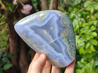 Polished Blue Lace Agate Standing Free Forms x 2 From Nsanje, Malawi