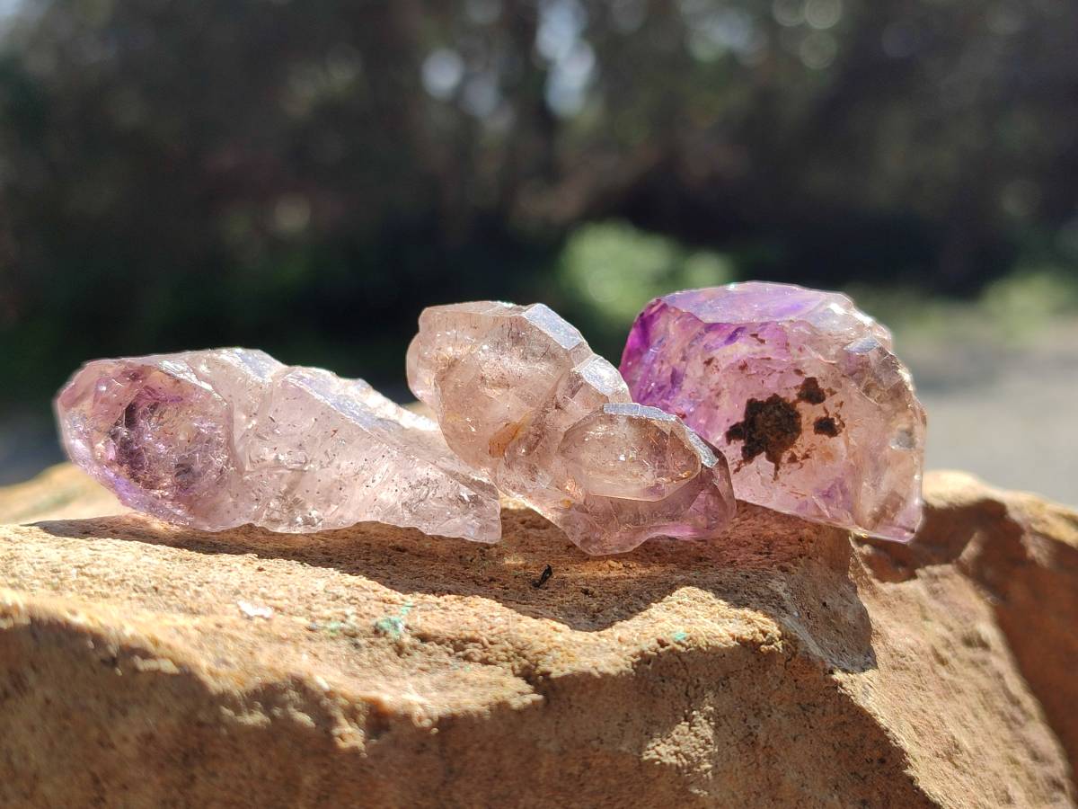 Natural Window Amethyst Crystals x 35 From Chiredzi, Zimbabwe - Toprock Gemstones and Minerals 