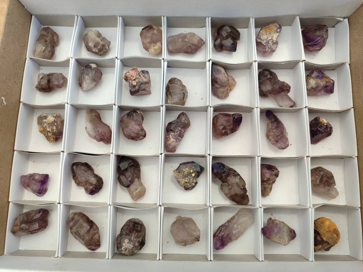 Natural Window Amethyst Crystals x 35 From Chiredzi, Zimbabwe - Toprock Gemstones and Minerals 