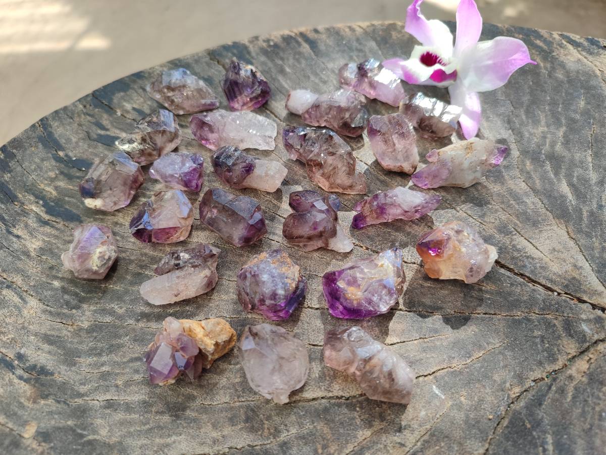 Natural Window Amethyst Crystals x 35 From Chiredzi, Zimbabwe - Toprock Gemstones and Minerals 