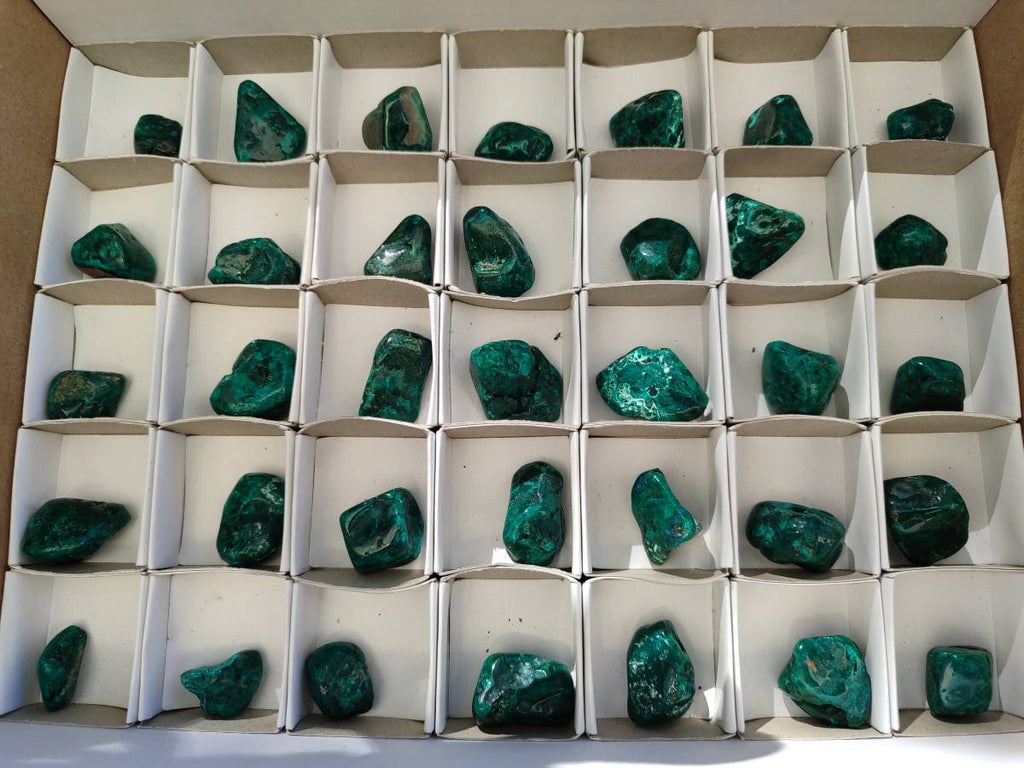 Polished Dioptase Free Forms x 35 From Likasi, Congo - Toprock Gemstones and Minerals 