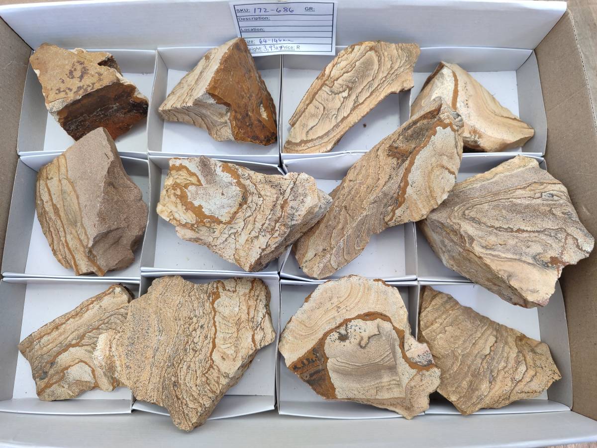 Natural Cobbed Picture Stone Jasper Specimens x 12 From Ais-Ais, Namibia - Toprock Gemstones and Minerals 