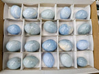 Polished Blue Calcite Eggs x 20 From Ihadilalana, Madagascar - Toprock Gemstones and Minerals 