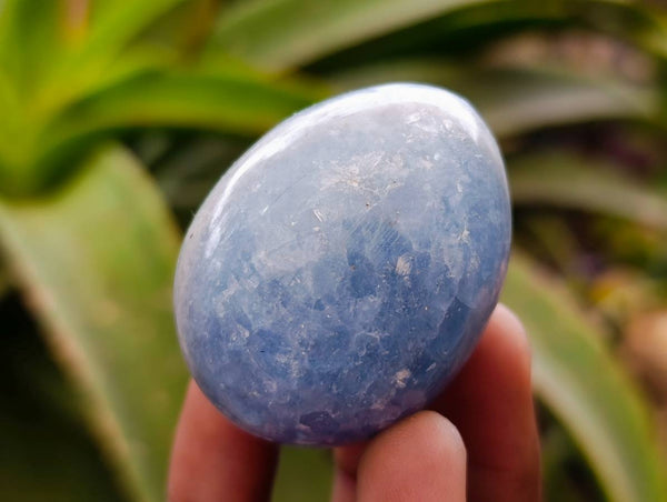 Polished Blue Calcite Eggs x 20 From Ihadilalana, Madagascar