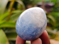 Polished Blue Calcite Eggs x 20 From Ihadilalana, Madagascar