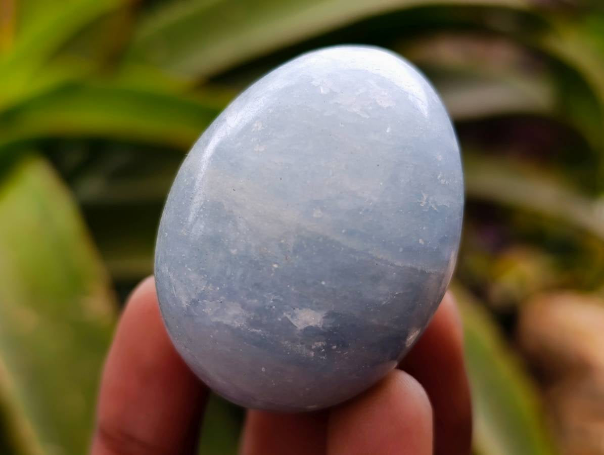 Polished Blue Calcite Eggs x 20 From Ihadilalana, Madagascar - Toprock Gemstones and Minerals 