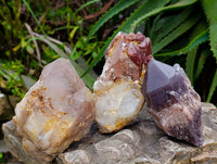 Natural Red Hematoid Quartz Clusters x 5 From Karoi, Zimbabwe