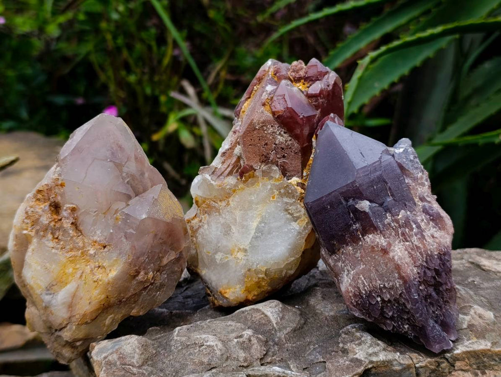 Natural Red Hematoid Quartz Clusters x 5 From Karoi, Zimbabwe - Toprock Gemstones and Minerals 